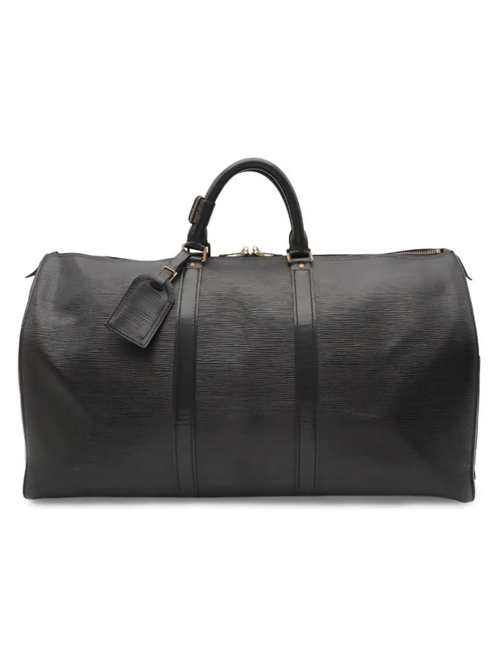 Louis Vuitton Epi Keepall 50 Boston Bag Purse Leather Noir Black Gold